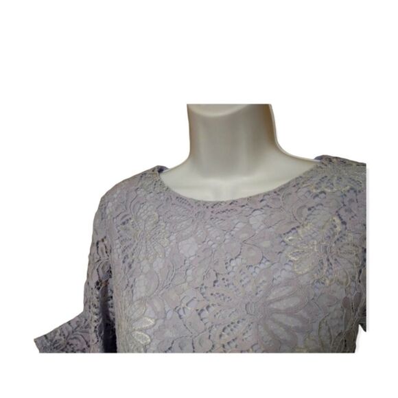 NANETTE LEPORE- SPRING FLING TOP IN SKY BLUE LACEY BELL SLEEVE CLASSY BLOUSE XS - Picture 6 of 14